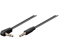 Audio-Video-Kabel 0,5m 3-polig slim 90°, 3,5 mm Stecker auf 3,5 mm 90° Stecker