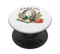 Audiolibro Girlie Headphones Book Tea Love PopSockets PopGrip Adhesivo