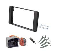 Audioproject A161 - Juego de radio de coche doble DIN compatible con Ford C-Max S-Max Focus 2 Fiesta Fusion Modeo Kuga Transit adaptador de radio negro