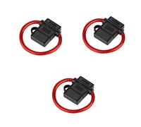 Audioproject A210-23 - Juego de 3 portafusibles para coche ATC con cable de 6 mm2 de 10 AWG 12 V 24 V protegido contra salpicaduras de agua, fusible plano o fusibles para coche, cable extragrueso