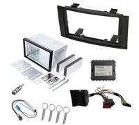 Audioproject A243-10 - Adaptador de radio de coche CanBus 2 DIN compatible para VW Touareg 7L a partir de 2003 T5 Multivan Transporter a partir de 2003 2 DIN metal marco de montaje adaptador de antena