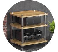 AudioRackStand1/2/3/4LayerShelfwithShockAbsorbingFeetforTurntable&AmplifierStylishEquipmentCabinetforHomeAudioSystem