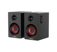 Audiosource Altavoces Bluetooth de 2 vías, altavoces de escritorio alimentados por RMS, puerto de graves trasero, reproducción de MP3 AUX y USB, emparejamiento multipunto, gabinete de madera, sistema