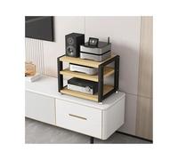 AudioStand - Estante estéreo de escritorio de 2/3/4 niveles, amplificador de auriculares portátil, almacenamiento abierto para cine en casa (natural, 45 x 35 x 35,5 cm)