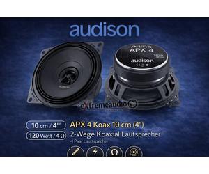 Audison APX4 COAX 2Way 100mm Par APX-4 Altavoces Altavoces Coaxiales 10 cm 1 Par
