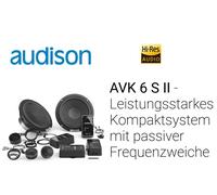 Audison AVK 6 S II 2 vías 16,5 cm (6,5") componentes altavoces conjunto 250 v...