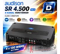 Audison SR 4.500 900W Amplificador Clase D de 4 Canales con Refuerzo de Graves