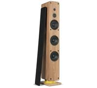 Audizio Arco - Altavoz Bluetooth Potente Torre con Amplificador Incorporado 160W, Entrada óptica, USB, Luces LED, Compatible con TV, proyectores y Altavoz pasivo - Color Madera Clara
