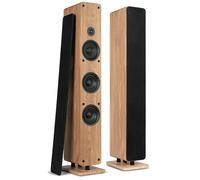 Audizio Arco Pack 2 Altavoces HiFi Suelo 320W 3x4+1", Madera Clara | Pareja de altavoces pasivos, sonido estéreo HiFi, terminales chapados en oro, frontal desmontable