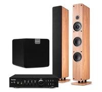 Audizio Arco Sistema HiFi 2.1 con Amplificador y subwoofer Madera Clara | Escena sonora envolvente, excelente respuesta en graves, integración sencilla, perfecto para el hogar