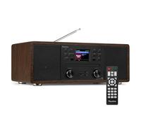 Audizio Avola - Radio Dab+ Bluetooth y CD Acabado Madera USB microSD | CD integrado, USB y microSD, Bluetooth y radio DAB+, pantalla a color, función de alarma, perfecto para el hogar y la oficina