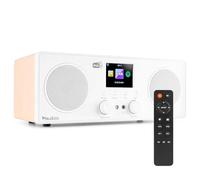Audizio Bari Radio WiFi Internet estéreo con Dab+, FM, Radio Despertador Bluetooth, Mando a Distancia, Pantalla Display de 2,8", Spotify Connect, Salida de Auriculares, Entrada Auxiliar (Blanco)