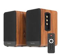 Audizio BS10 - Altavoces Activos de estantería 80W con Bluetooth 5.3, HDMI ARC, RCA, USB y Entrada Phono para Tocadiscos Vinilo, Equipo HiFi para casa, Home Cinema y Ordenador, Color Madera