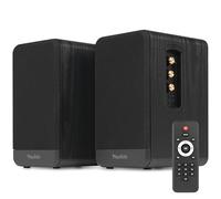 Audizio BS10 Altavoces HiFi estantería 80W Bluetooth HDMI ARC, Negro | HDMI ARC, entrada phono, Bluetooth 5.3, control de graves y agudos, acabado negro