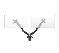Audizio CMA20G Soporte para 2 monitores de PC, Soporte para Monitor Doble, Brazo Giratorio, Pantallas de 17" a 32", Placa VESA 100x100 y 75x75, Incluye organización de Cables, rotación de 360°, Negro