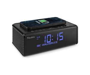 Audizio Cuneo Radio Dab+ con Bluetooth con Carga inalámbrica, función Despertador, Altavoz Integrado, Estaciones preajustables, Ideal para Escuchar Tus radios favoritas en Todas Partes - Color Negro