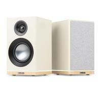 Audizio KS12 - Altavoces HiFi Activos 80W con HDMI ARC, Bluetooth 5.3, luz Ambiental LED, Salida subwoofer, Amplificador Integrado, Altavoces de estanteria para TV y música, Color Crema
