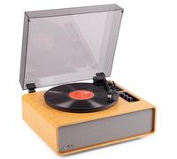 Audizio Laredo - Tocadiscos Acabado marrón Claro Salida RCA nostálgico | Bluetooth bidireccional y salida RCA incorporados, cápsula Audio Technica, óptimo, para amantes del sonido analógico