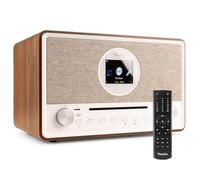 Audizio Lucca - Radio Dab+ Bluetooth, WiFi y CD Acabado Madera USB Alarma | CD integrado, USB y microSD, Bluetooth, WiFi y radio DAB+, pantalla a color, perfecto para dormitorio y espacios de descanso