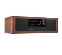 Audizio Lunata - Radio Dab+/FM Bluetooth y CD 100W Acabado Madera Oscura | CD integrado y USB, Bluetooth y radio DAB+/FM, sonido estéreo de 100W, perfecto para dormitorio y espacios de descanso