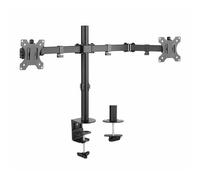 Audizio MAD20 Brazo de Monitor para 2 Pantallas (13" a 27" LED/LCD), Soporte Robusto Peso Máximo 8KG, Giro de 360° y Rotación de 180°, Altura Ajustable, VESA 75/100 mm. Color Negro