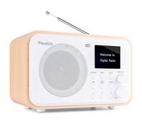 Audizio Milan - Radio Dab+/FM Bluetooth Acabado Blanco Alarma batería | Radio de calidad, Bluetooth y radio DAB+/FM, pantalla a color, perfecto para escuchar música en cualquier lugar