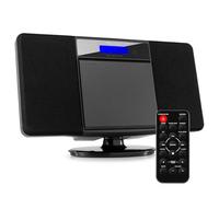 Audizio Nimes Home Sistema estéreo HiFi con Bluetooth, Reproductor de CD, MP3 USB, sintonizador de Radio FM, Incluye Mando a Distancia, X-Bass, Conexion de Auriculares - Negro