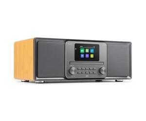 Audizio Palmi - Radio portátil Dab+ CD Bluetooth USB 60W en Color bambú | Radio portátil DAB+ FM con reproductor CD, Bluetooth 5.0 y USB, sistema estéreo 60W, incluye mando a distancia, color bambú