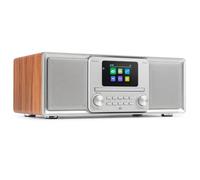 Audizio Palmi - Radio portátil Dab+ CD Bluetooth USB 60W en Color Plateado | Radio portátil DAB+ FM con reproductor CD, Bluetooth 5.0 y USB, sistema estéreo 60W, con mando a distancia, color plateado