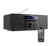 Audizio Prato - Radio Dab+/FM Bluetooth y CD Acabado Negro USB Alarma | CD integrado y USB, Bluetooth y radio DAB+/FM, pantalla a color, función de alarma, óptimo, para cocina, salón y viajes