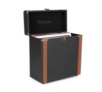 Audizio RC37 - Maleta para vinilos 30-35 LP Color Negro | Capacidad para 30-35 LP, protección reforzada, asas de transporte y diseño resistente para almacenamiento seguro