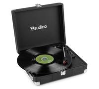 Audizio RP111BK - Tocadiscos portátil Acabado Negro 33/45/78 RPM Salida RCA | Salida RCA incorporado, correa de transmisión, estilo retro, perfecto para regalar o decorar con estilo vintage