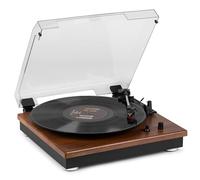 Audizio RP112L Tocadiscos de Vinilo Retro de Madera con Bluetooth, giradiscos de 3 velocidades, Apto para Todos los tamaños de Vinilo, se Conecta a un Altavoz Incorporado con Bluetooth, Salida RCA
