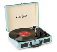 Audizio RP114BL - Tocadiscos Acabado Azul 33/45/78 RPM con Altavoces Retro | Salida RCA y entrada AUX incorporados, reproducción a 33/45/78 RPM, altavoces integrados, para escuchar música en casa