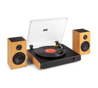 Audizio RP337BB - Tocadiscos con Bluetooth y USB Acabado marrón Claro Retro