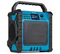 Audizio TEMI XL - Radio de Obra con Bluetooth Dab+ y FM, IP54, batería con duración de hasta 15h, Bandeja magnética y Compartimento para el movil, 200W, Ideal para Taller, jardín, Obra Exterior.