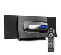 Audizio Tours Home Sistema estéreo HiFi con Bluetooth, Reproductor de CD, MP3 USB, sintonizador de Radio Digital Dab+ y FM, Mando a Distancia Incluido - Negro