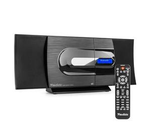 Audizio Tours Home Sistema estéreo HiFi con Bluetooth, Reproductor de CD, MP3 USB, sintonizador de Radio Digital Dab+ y FM, Mando a Distancia Incluido - Negro
