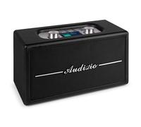 Audizio Tune60 Radio Retro Negra Dab+/FM con Bluetooth 5.0, USB/MicroSD, Pantalla LCD 2,4″, Altavoz bidireccional, Temporizador y Alarma - Estilo Vintage portátil Ideal para casa y Exteriores