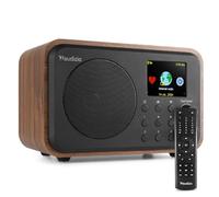Audizio Vicenza - Radio Dab+/FM Bluetooth y WiFi Acabado Madera batería | Radio de calidad, Bluetooth, WiFi y radio DAB+/FM, pantalla a color, función de alarma, perfecto para el hogar y la oficina