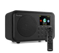 Audizio Vicenza - Radio Dab+/FM Bluetooth y WiFi Acabado Negro batería | Radio de calidad, Bluetooth, WiFi y radio DAB+/FM, pantalla a color, función de alarma, para salón, cocina y dormitorio
