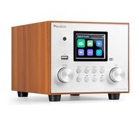 Audizio Vieste - Radio Dab+/FM Bluetooth Acabado Plateado USB Alarma | USB, Bluetooth y radio DAB+/FM, pantalla a color, función de alarma, óptimo y, para salón, cocina y dormitorio