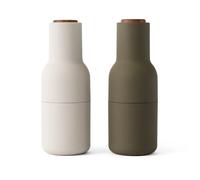 Audo Copenhagen 2 molinillos de especias Bottle Hunting green-beige (nogal)