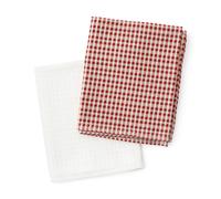Audo Copenhagen 2 Paños de cocina Troides 40x67 cm Burnt sienna-white