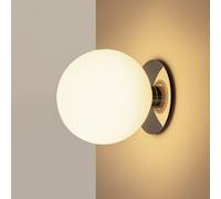 Audo Copenhagen Apliqué de pared Audo TR Bulb, metal, cristal, blanco, Ø 20 cm