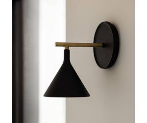 Audo Copenhagen Aplique de pared LED Audo Cast Sconce, negra, IP44, atenuador