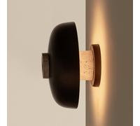 Audo Copenhagen Aplique de pared LED Audo Reverse, arena/bronce, Ø 24 cm, regulador rotativo