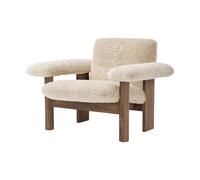Audo Copenhagen Butaca Brasilia low back Walnut-Nature sheepskin curly