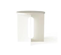 Audo Copenhagen Mesa auxiliar Androgyne Calacatta Viola mármol-ivory acero. Ø42 cm