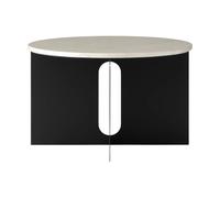 Audo Copenhagen Mesa auxiliar Androgyne Crystal Rose mármol-negro acero. Ø65 cm